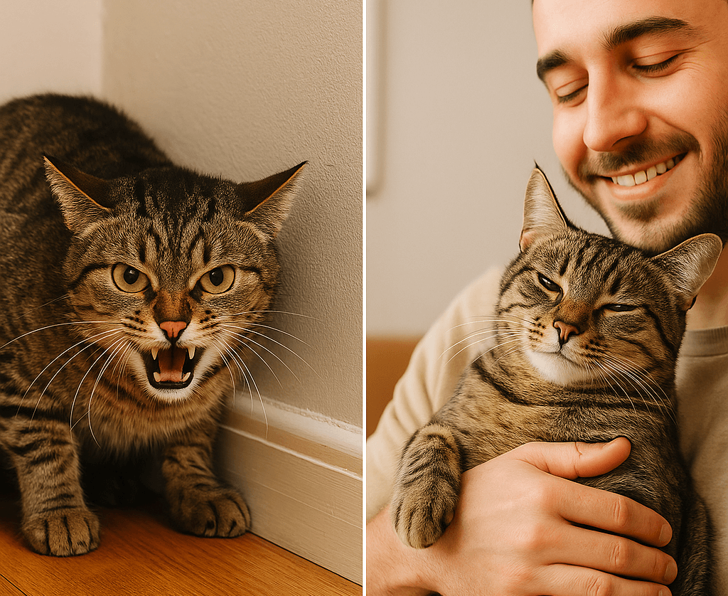 Transformación de un gato adoptado: de la agresividad a la confianza mediante técnicas de corrección adecuadas