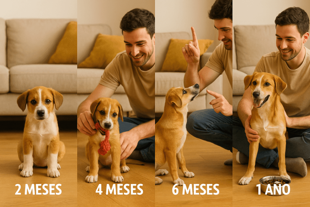 Desarrollo y crecimiento durante el primer año al cuidar un perro cachorro