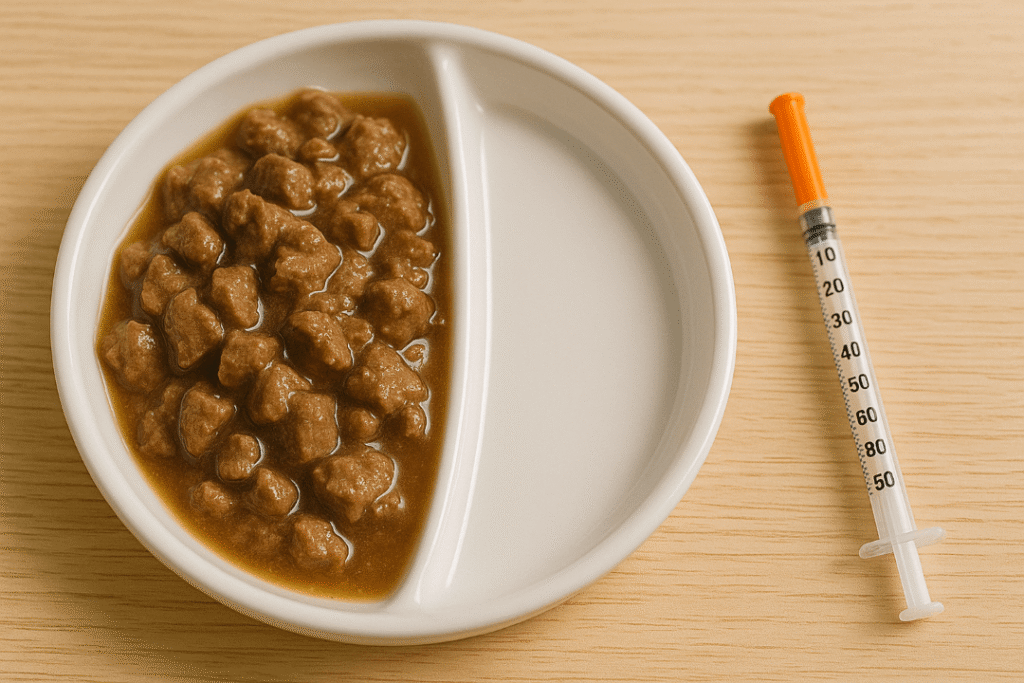 Alimentación adecuada y tratamiento con insulina para gatos con diabetes.