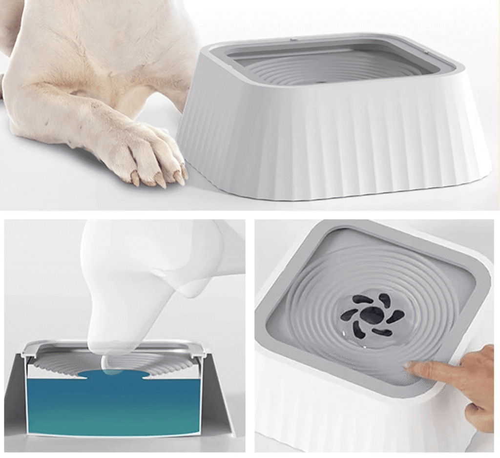 Fuente de agua para mascotas antiderrames apoyando el rescate animal en Reto Rescate