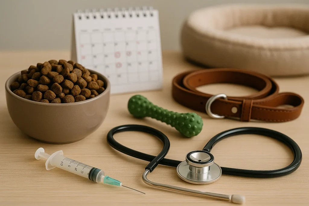 Costos de tener un perro: Alimentación, veterinario, accesorios.