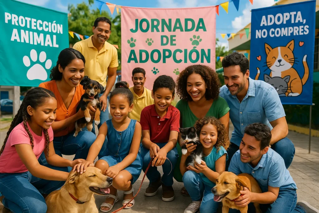 Jornada comunitaria de adopción animal organizada por FEDDA en República Dominicana