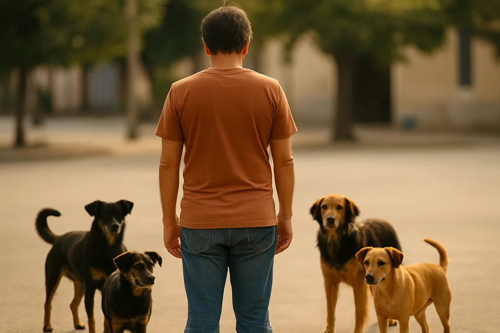 Técnica correcta cuando perros me han rodeado - mantener la calma