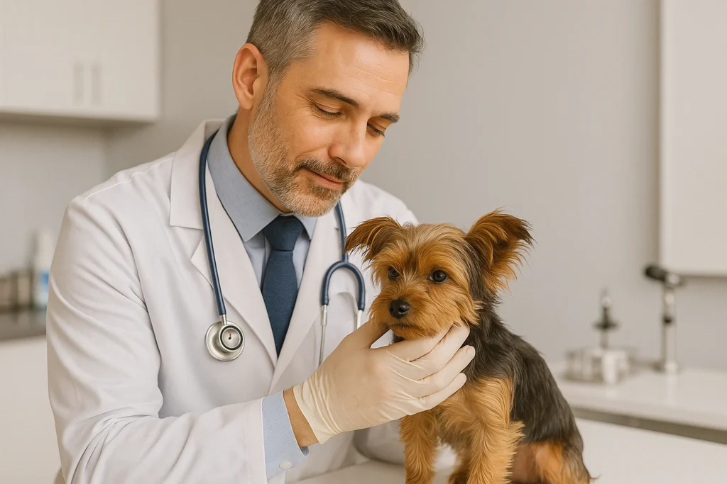 Cuidados veterinarios especializados para razas de perros pequeñas durante revisión médica