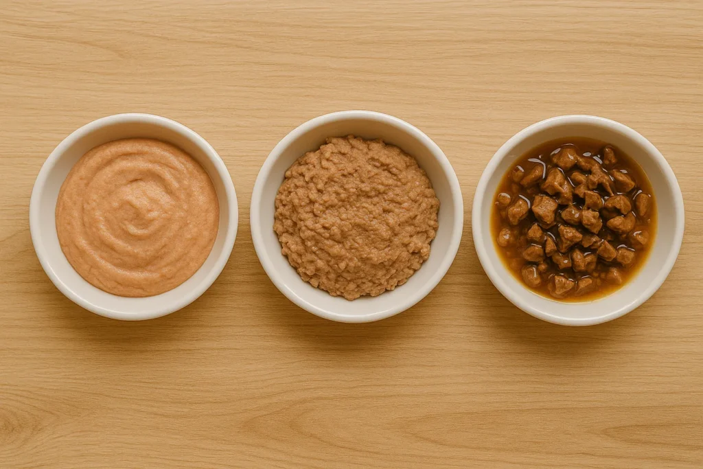 Tipos de comida húmeda para gatos: mousse, paté y trocitos en salsa