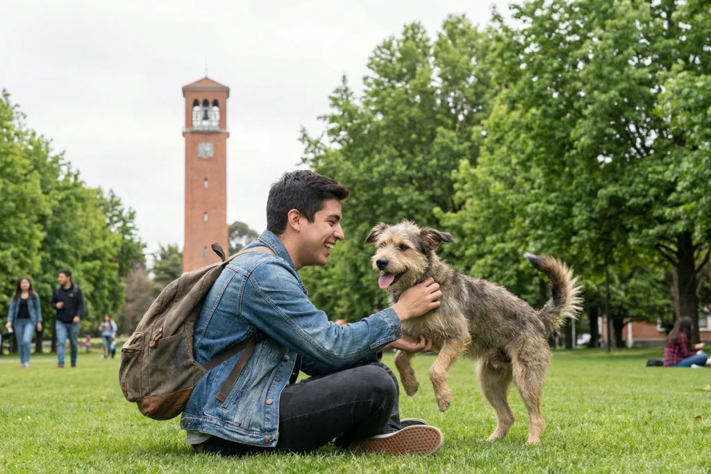 Joven estudiante encuentra perros en adopción en Concepción.