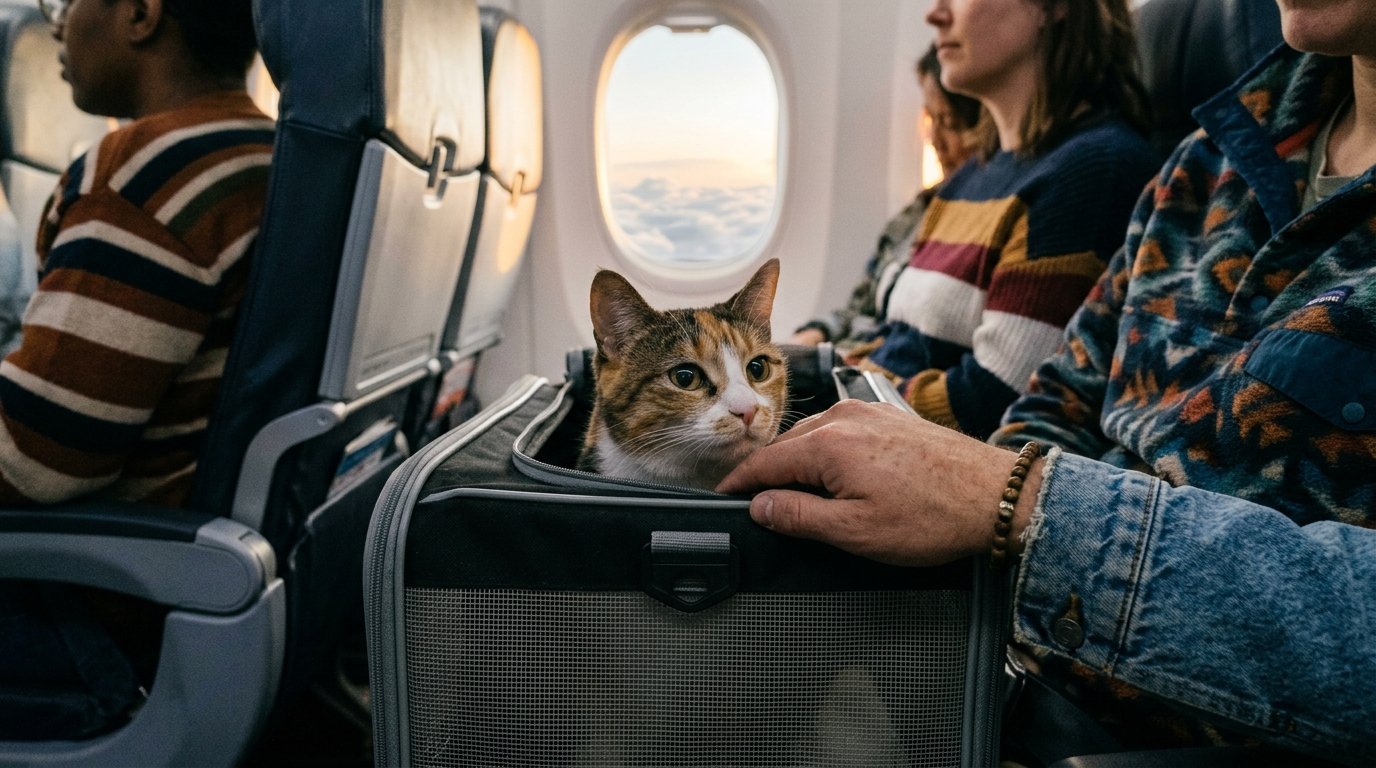 como viajar con mi gato en avion sin estres