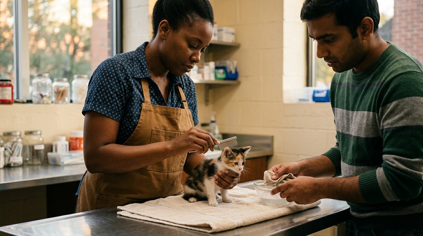 como quitar las pulgas a un gato recien nacido